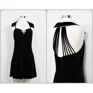 Night Studios NY Black Velvet 90s Dress